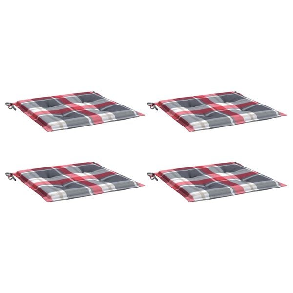 vidaXL Tuinstoelkussens 4 st 50x50x4 cm oxford stof ruitpatroon rood