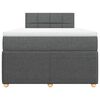 vidaXL Boxspring met matras stof donkergrijs 120x200 cm