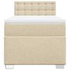 vidaXL Boxspring met matras stof cr&egrave;mekleurig 80x200 cm