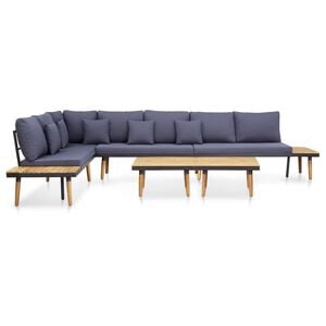 vidaXL Loungeset 7-zits met kussens massief acaciahout