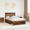vidaXL Bedframe met hoofdeinde Oudhout 120 x 190 cm Massief grenenhout