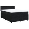 vidaXL Boxspring met matras fluweel zwart 140x200 cm