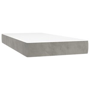 vidaXL Pocketveringmatras medium 80x200x20 cm fluweel lichtgrijs