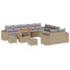 vidaXL Tuin Sofa Set met kussen 13 pcs Beige poly rattan