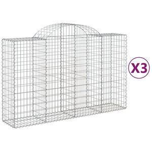 vidaXL Schanskorven 3 st gewelfd 200x50x120/140 cm ijzer