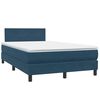 vidaXL Boxspring met matras fluweel donkerblauw 120x210 cm