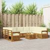 vidaXL Sofa-Sets 10 pcs Natuurlijk en Cr&egrave;me Massief Acaciahout
