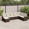 vidaXL Tuin Sofa Set met kussen 8 pcs Bruin Poly riet