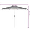 vidaXL Parasol met stalen paal 324x324x247 cm groen
