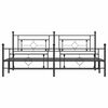 vidaXL Bedframe met hoofd- en voeteneinde metaal zwart 193x203 cm