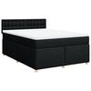 vidaXL Boxspring met matras stof zwart 140x200 cm