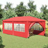 vidaXL Partytent met Wand Rood 600 x 300 x 255 cm PE en staal