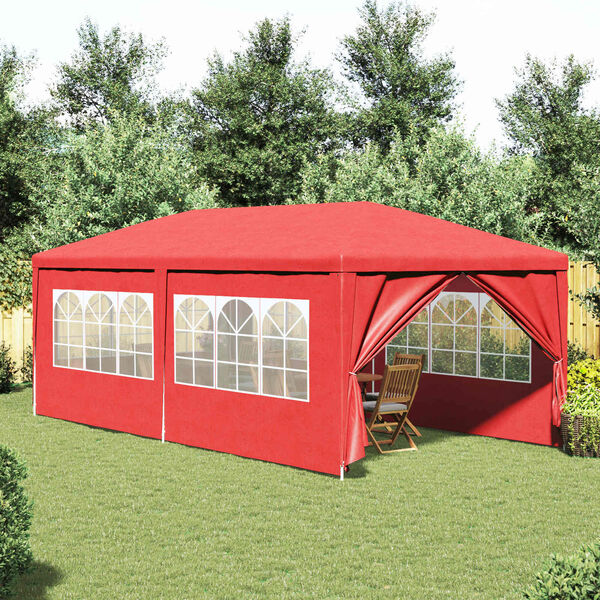 vidaXL Partytent met Wand Rood 600 x 300 x 255 cm PE en staal