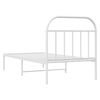 vidaXL Bedframe met hoofdbord metaal wit 80x200 cm