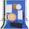 vidaXL Fotostudioset met softboxlampen, achtergrond en reflector