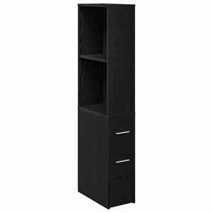 vidaXL Badkamermeubelset 22 x 41 x 135 cm Bewerkt hout Zwart Eiken