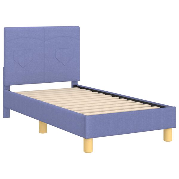 vidaXL Peuterbedframe met hoofdbord Jeans Blauw 70 x 140 cm Stof