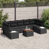 vidaXL Tuinbankenset met kussen 8 pcs Zwart poly rattan
