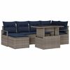 vidaXL Tuin Sofa Set met opslag 7 pcs Grijs en Marineblauw Poly riet