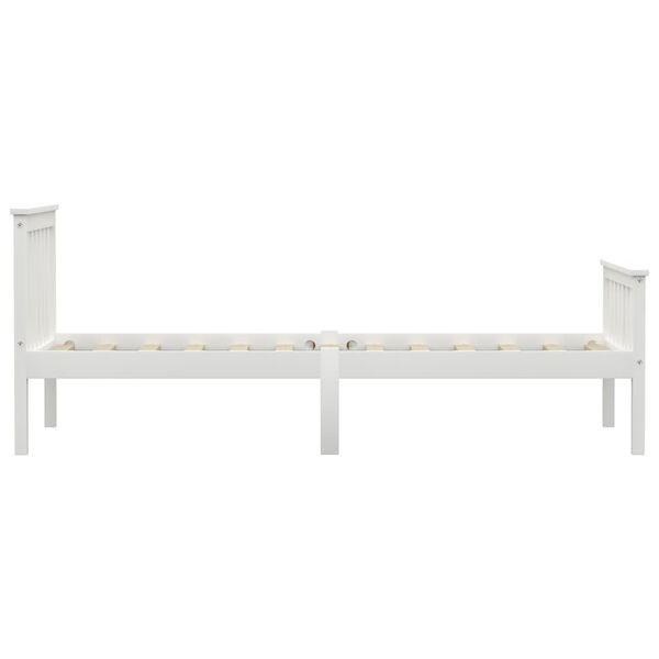 vidaXL Bedframe massief grenenhout wit 90x200 cm