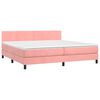 vidaXL Boxspring met matras fluweel roze 200x200 cm