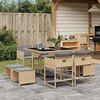 vidaXL 9-delige Tuinset met kussens poly rattan gemengd beige