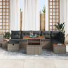 vidaXL Tuin Sofa Set 8 pcs Grijs poly rattan