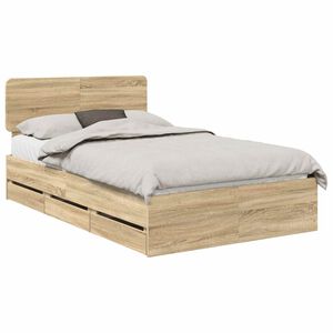 vidaXL Bedframe met lade Sonoma Eiken 120 x 200 cm Geconstrueerd hout
