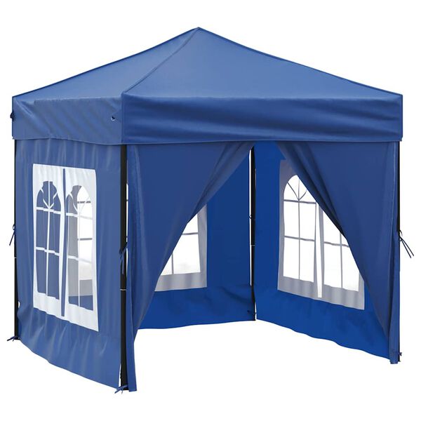 vidaXL Partytent inklapbaar met zijwanden 2x2 m blauw