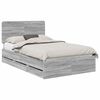 vidaXL Bedframe met lade Grijs Sonoma 120 x 200 cm Ingenieurshout