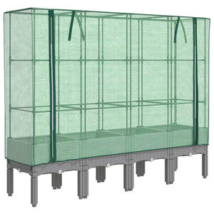 vidaXL Plantenbak verhoogd met kashoes 160x40x140 cm rattanlook