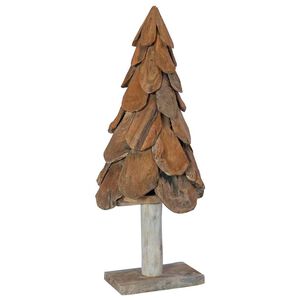 vidaXL Kerstboom met standaard Bruin 90 cm Massief teakhout