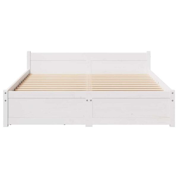 vidaXL Bedframe zonder matras massief grenenhout wit 140x190 cm