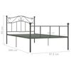 vidaXL Bedframe metaal grijs 90x200 cm