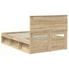 vidaXL Bedframe met lade Sonoma Eiken 135 x 190 cm Massief grenenhout