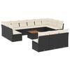 vidaXL 14-delige Loungeset met kussens poly rattan zwart