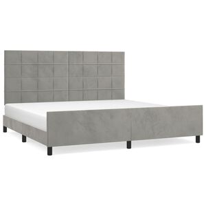 vidaXL Bedframe zonder matras 200x200 cm fluweel lichtgrijs