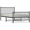 vidaXL Bedframe met hoofd- en voeteneinde metaal zwart 100x190 cm