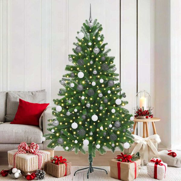 vidaXL Kerstboom met 300 LED met standaard Groen 180 cm PE