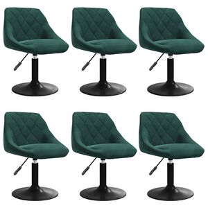 vidaXL Eetkamerstoelen draaibaar 6 st fluweel donkergroen