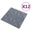 vidaXL Wandpanelen 12 pcs Origami Grijs 50 x 50 cm XPS Schuim