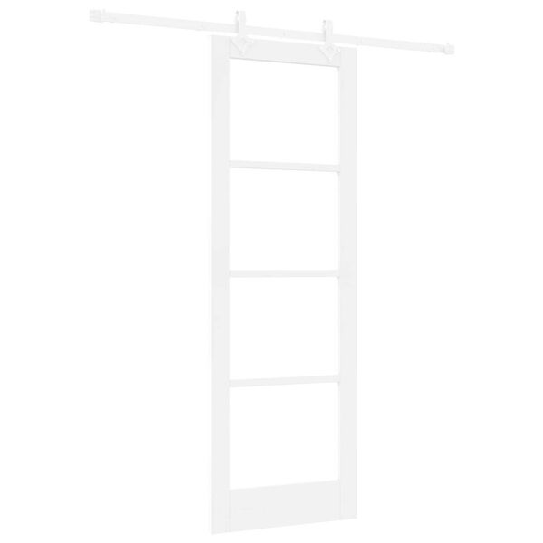 vidaXL Schuifdeur Wit 73,5 x 211 cm Massief grenenhout en glas