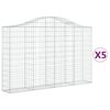 vidaXL Schanskorven 5 st gewelfd 200x30x120/140 cm ijzer
