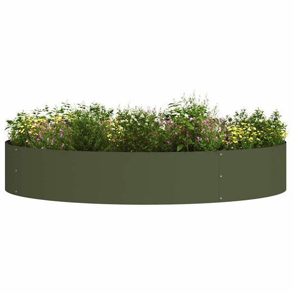 vidaXL Plantenring Olijf Groen 120 x 120 x 20 cm Koudgewalst staal