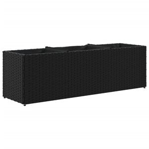 vidaXL Plantenbak met 3 potten 105x30x32 cm poly rattan zwart