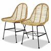 vidaXL Eetkamerstoelen 2 st natuurlijk rattan