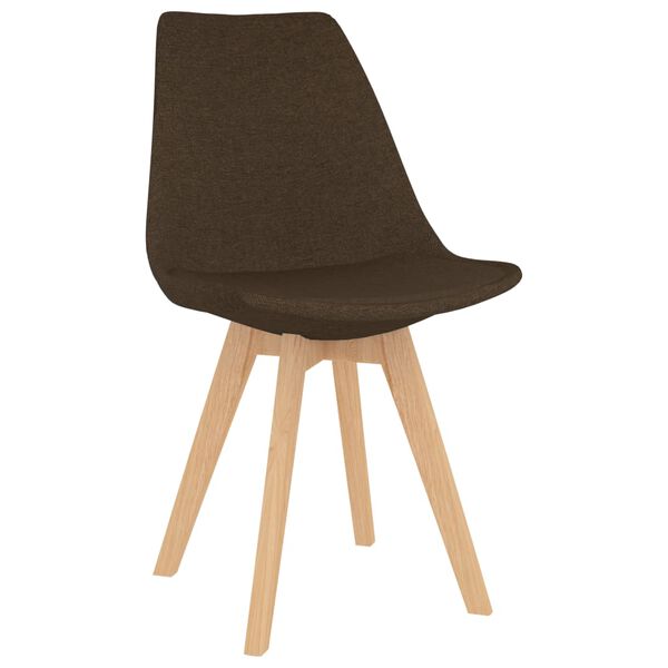 vidaXL Eetkamerstoelen 4 st stof bruin