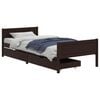 vidaXL Bedframe met 2 lades 100x200 cm massief grenenhout donkerbruin