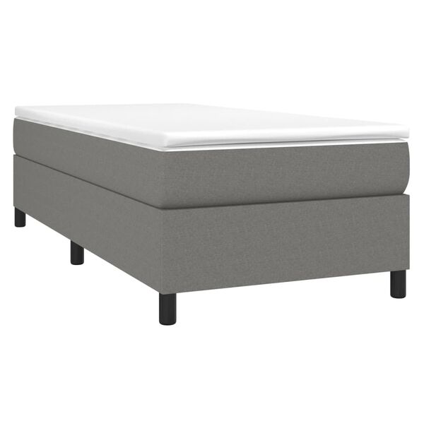 vidaXL Boxspring bed 100x200 cm stof donkergrijs