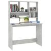 vidaXL Bureau met schappen 110x45x157 cm bewerkt hout betongrijs